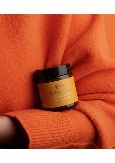 Mango Kokulu Masaj Mumu 100 Ml Doğal Bitkisel Yağlı, Nemlendirici Etkili Mum Aromaterapi Beyaz - Sarı