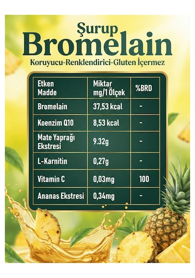 Collagen Life Bromelain Ananas İçeren Detox Şurubu 250 Ml