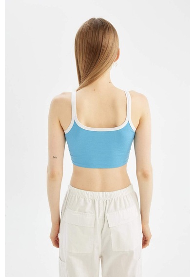 DeFacto Coool Fitted Baskılı Crop Askılı Atlet D1421AX24SMBE339