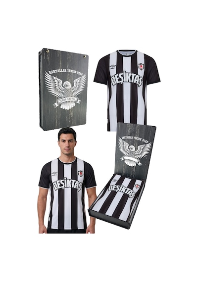 Beşiktaş Lisanslı Nostaji Forma Lazer Kutu Siyah - Altın