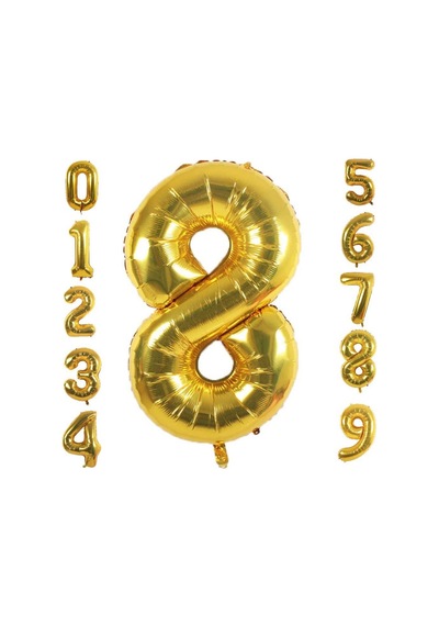 8 Sekiz Rakam Gold Folyo Balon 34" Inc 76 CM