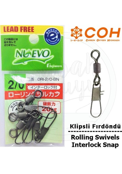 COH Klipsli Fırdöndü #2/0 20kg (Interlock Snap)