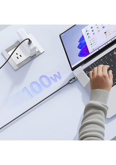 Mcdodo Ca-4250 100w Type-c To Type-c Şarj Hız Göstergeli Şarj Ve Data Kablosu - 1.2 M Siyah