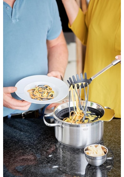 Rösle Silikon Spagetti Açacağı, Yüksek Kaliteli Spagetti Kaşığı, Yuvarlak Saplı Ve Silikon Kaplamalı, Paslanm