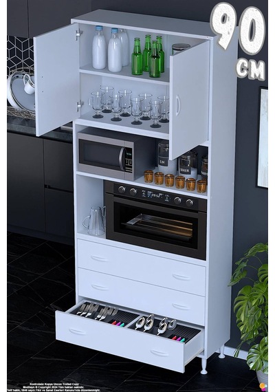 Defne 90 Cm Fırın Uyumlu 3 Çekmeceli Çok Amaçlı Mutfak Kiler Banyo Organizer Çocuk Odası Dolabı Beyaz Defne 90 Cm Fırın Uyumlu 3 Çekmeceli Çok Amaçlı Mutfak Kiler Banyo Organizer Çocuk Odası Dolabı Beyaz