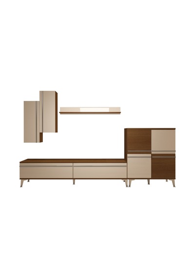 Decoraktiv Eko 6 Mdf Std Silver Tv Ünitesi Tv Sehpası Ceviz - Beyaz