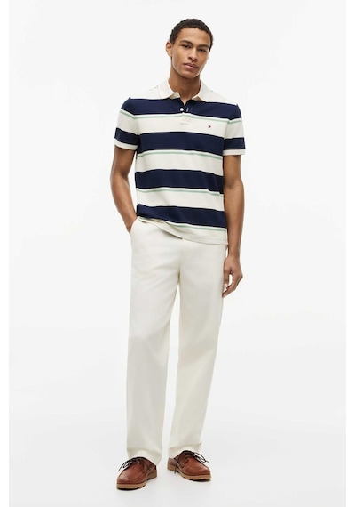 Tommy Hilfiger Varıed Roadmap Strıpe Reg Polo Erkek Mavi T-shirt - Mw0mw44325