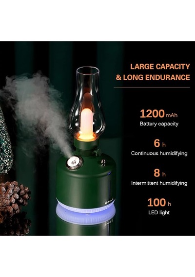 Nostaljik Gaz Lambası Tasarımlı, Şarjlı Led Masa Lambası Ve Dekoratif Hava Nemlendirici Aroma Difüzörü Orman Yeşili Nostaljik Gaz Lambası Tasarımlı, Şarjlı Led Masa Lambası Ve Dekoratif Hava Nemlendirici Aroma Difüzörü Orman Yeşili