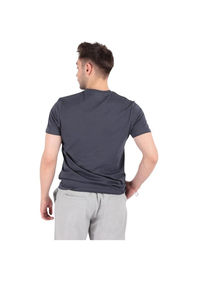 Cazador Erkek Slim Fit Bisiklet Yaka Pamuklu Düz Tişört 4623 Antrasit