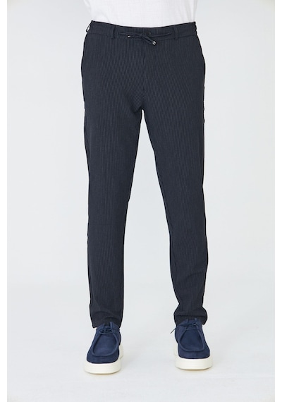 Lacivert İnce Çizgili Jogger Spor Erkek Pantolon Laci