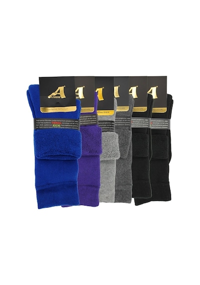 A Classe 6'Lı Paket Termal/Thermal Kıvrık Havlu Kalın Kışlık Kadın Çorap (-Mor