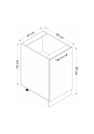 Minar Mutfak Modül Alt 1k1r 45cm Dolap Byz Mebran C Byz