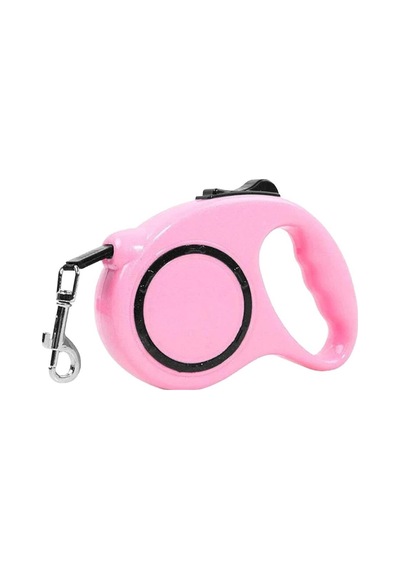 Süslüpati Otomatik Uzayan Köpek Tasması Pembe 3 Metre Pembe