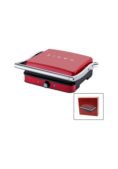 Sinbo Izgara Ve Tost Makinesi - Retro Tasarım - Kırmızı Renk