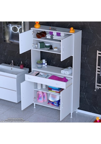 Eliusta Nordi 4 Kapak 2 Raflı Beyaz Dolap 100x173x32,5 Cm Çekmeceli Çok Amaçlı Banyo/mutfak Dolabı Beyaz Eliusta Nordi 4 Kapak 2 Raflı Beyaz Dolap 100x173x32,5 Cm Çekmeceli Çok Amaçlı Banyo/mutfak Dolabı Beyaz