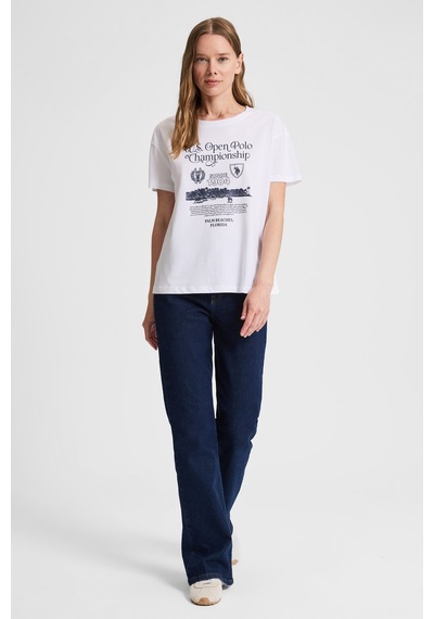 U.s. Polo Assn. Kadın Beyaz Tişört 50326032-vr013