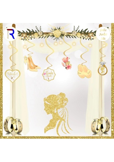 Delux Serisi Bride To Be Gold Tavan Sarkıt 6lı Dekor Kutlama Giriş