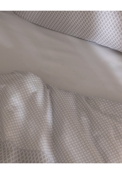 Madame Coco Belford Tek Kişilik Pamuklu Baskılı Çarşaflı Nevresim Takımı - Açık Gri 8684427333303 Çok Renkli