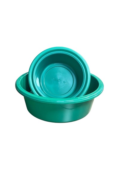 3'lü Saklama Kabı Seti İç Içe Geçmeli Badya / Leğen Mutfak Ve Ev Içi Kullanım Plastik Pratik Set Yeşil