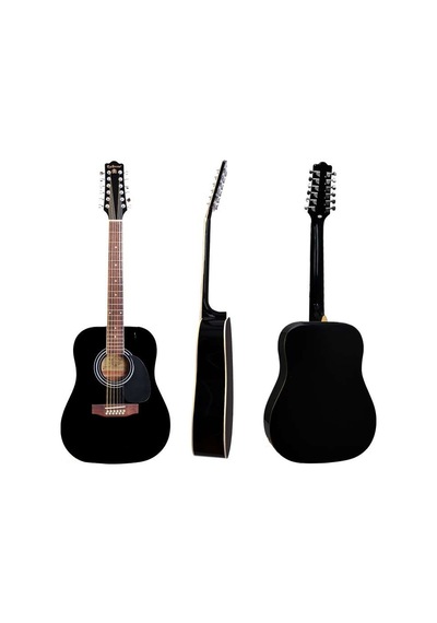 Extreme Xa12bk Akustik Gitar Siyah Ihlamur Gövde Kesik Kasa