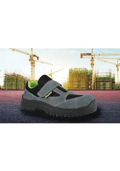 Baymax S-01 Süet Cırtlı İş Ayakkabısı No:46 Gri - Siyah