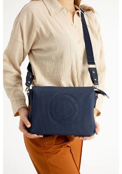 Just Polo Lacivert Orta Boy Kalın Askılı Günlük Çapraz Kadın Omuz Çantası 6009mh Lacivert