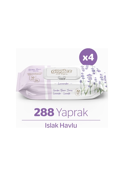 Giggles Islak Havlu 72'li Lavanta 4 Paket 288 Mendil
