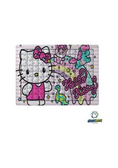 Ghostbastır Design Hello Kitty 99 Parça Ayaklı Puzzle Dekoratif Çocuk Yapbozu 0162