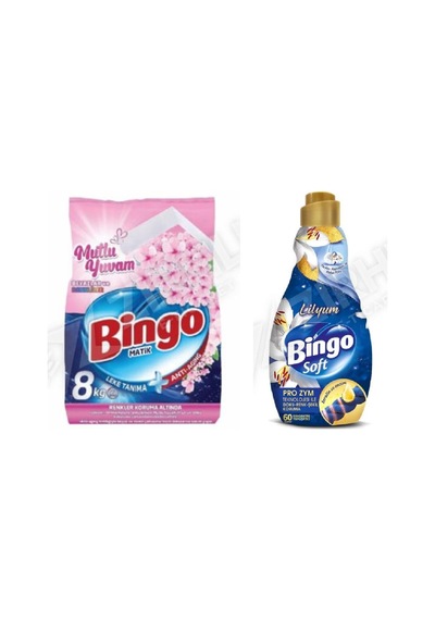 Bingo Tüm Renkler Toz Det. 8 Kg + Soft Yumuşatıcı 1440 Ml 2'li Set Diğer 42355202