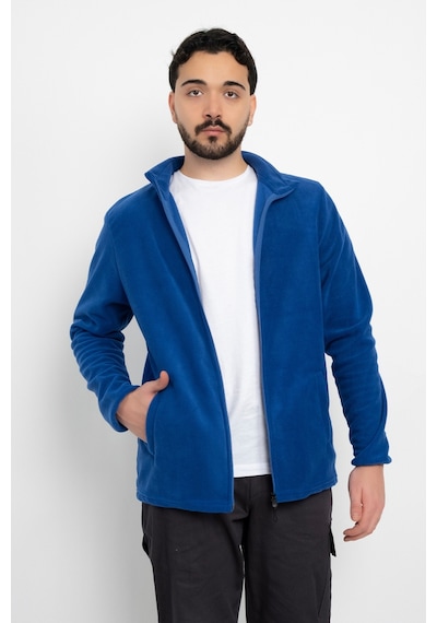 Dasüniforma Unisex Anti-pilling Tüylenme Yapmayan Standart Fit Tam Fermuarlı Soğuk Geçirmez Polar Hırka Mavi