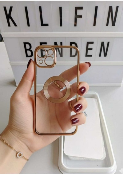 Apple Uyumlu iPhone 15 Turkuaz Parlak Kılıf Modeli Bej