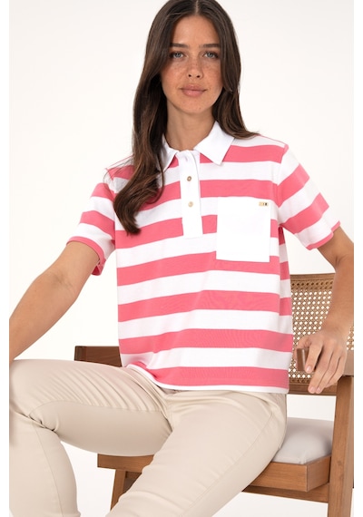 U.S. Polo Assn. Kadın Pembe Cepli Polo Yaka Tişört 50306713-VR167