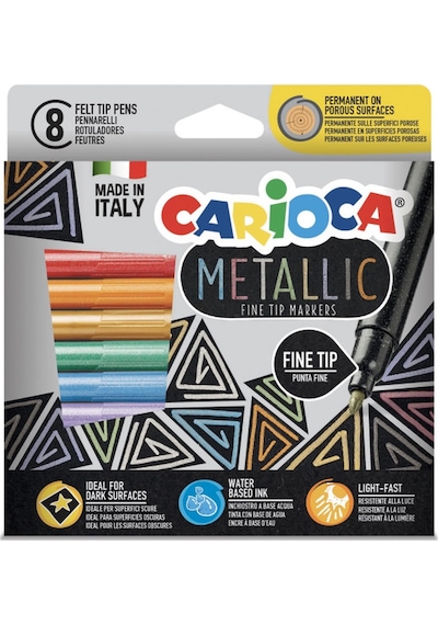 Carioca   Metalik    Keçeli Kalem  8'Lı
