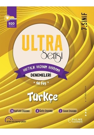 Palme 7.sınıf Ultra Türkçe Haftalık Kazanım Kavrama Denemeleri