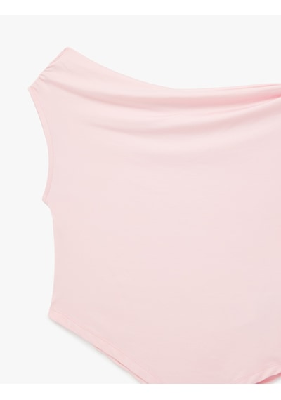 Koton Slim Fit Kolsuz Asimetrik Bluz Pembe 6sal30030ık Gül