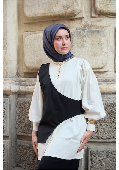 Silk Home Monogram Pamuk İpek Eşarp 130001-18 Morcivert