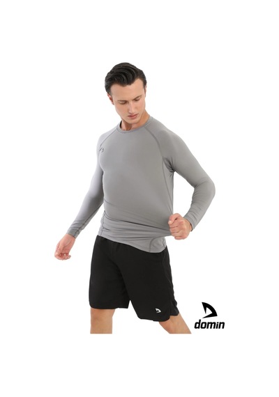 Hnc Sport Erkek Uzun Kol Compression Fitness Gym Body Tshirt Gri