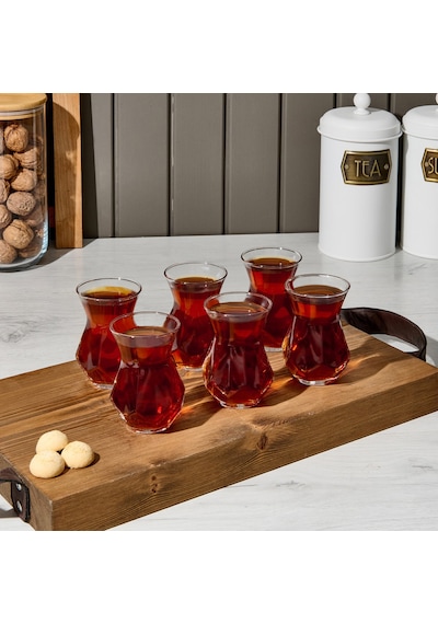 Lavv 6'lı Çay Bardağı - Şeffaf - 165 Ml Renkli