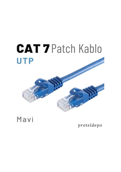 Irenis CAT7 Kablo Ethernet Network İnternet Lan Ağ Kablosu 1 M-Mavi