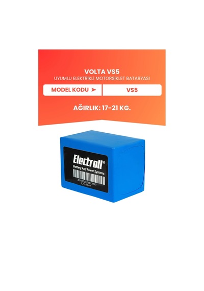 Volta Vs5 Uyumlu Batarya Yüksek Kapasite Lifepo4 72v 24ah Elektrikli Motosiklet Bataryası