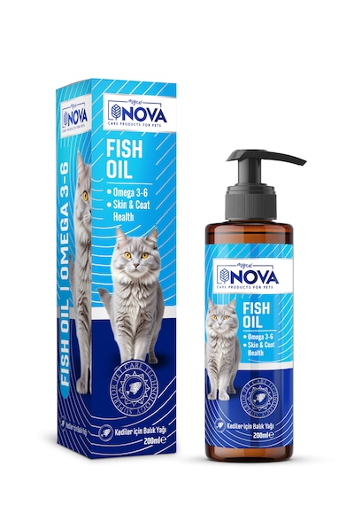 Nova Premium Kediler İçin Balık Yağı Omega 3-6 200ml