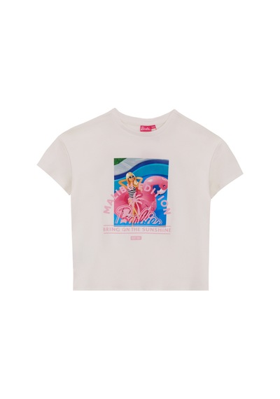 Barbie Ekru Pamuk Karışımlı T-shirt Brb5sg-tst6426