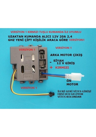Pilsan Attack Akülü Araba Uzaktan Kumanda Alıcı 2 V 20A 2,4 Ghz Vers 1