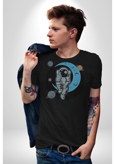 Astronot Uzayda Sıkılmış Unisex Unisex Siyah Organik Baskılı T-shirt Penye Yüksek Kalite Siyah Astronot Uzayda Sıkılmış Unisex Unisex Siyah Organik Baskılı T-shirt Penye Yüksek Kalite Siyah