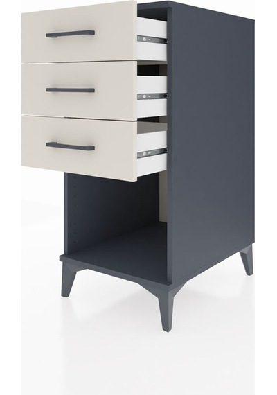 Kronos Komodin 3 Çekmeceli 44x59x96 Antrasit-aytaşı Antrasit