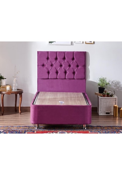 Nironyatak Niron Purple Baza Ve Başlık Seti - 80X200 Cm Tek Kişilik Sandıklı
