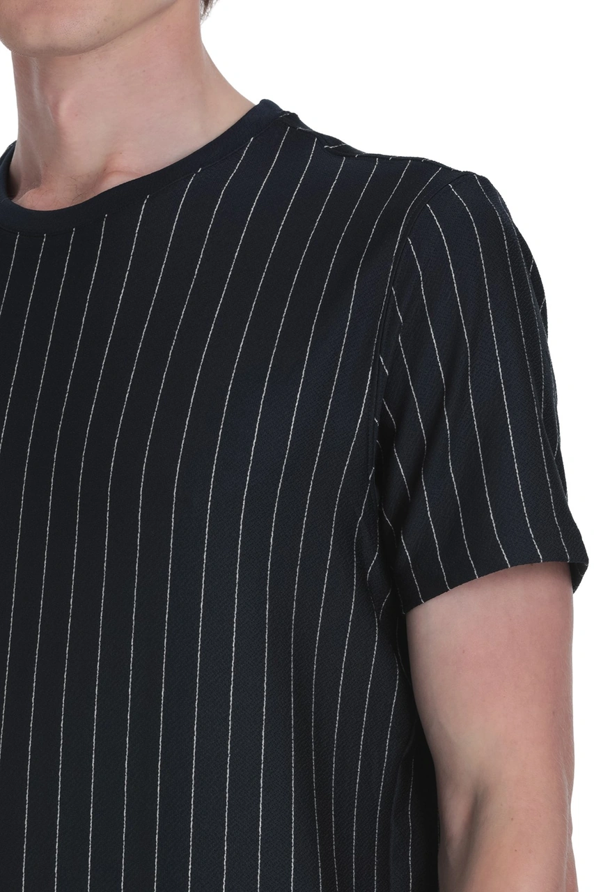 Hatemoğlu Lacivert Regular Fit Çizgili Bisiklet Yaka Tişört 35129 659126