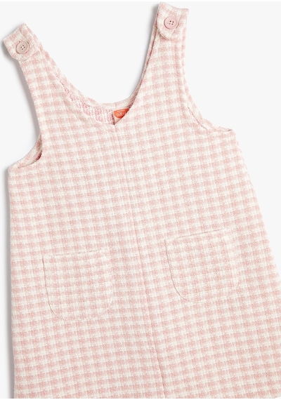 Koton Salopet Elbise Cepli Pembe Ekose 4smg80063aw 4SMG80063AW2C7 Pembe