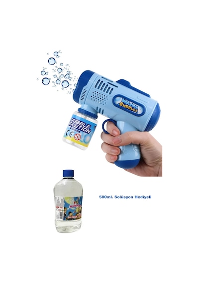 Baloncuk Yağmuru Başlasın Bubble Blaster Köpük Tabancası + 500 Ml Likit Seti