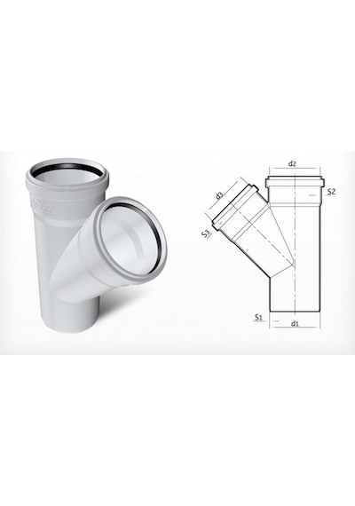 Fırat Pvc Dublex Tek Çatal 45 1 Adet 50*50Mm